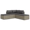 vidaXL 5 pcs conjunto lounge de jardim c/ almofad&otilde;es vime PE cinzento