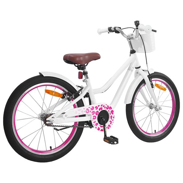 vidaXL Bicicleta Infantil 18 Polegadas para 5-7 anos Branco