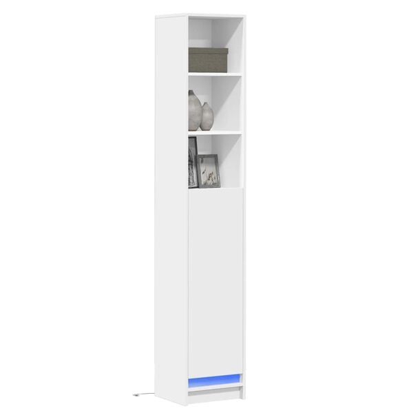 vidaXL Aparador c/ luzes LED 36x32,5x200cm derivados de madeira branco