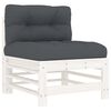 vidaXL 7pcs conjunto lounge jardim c/ almofadões madeira maciça branco