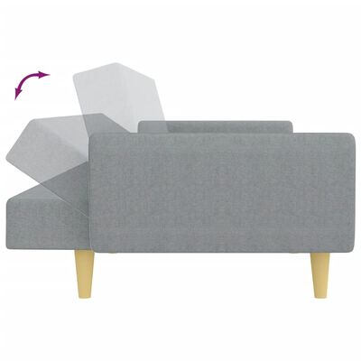 vidaXL Sofá-cama de 2 lugares c/ apoio de pés tecido cinzento-claro
