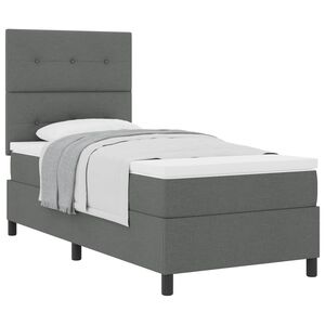 vidaXL Cama Box com colch&atilde;o Cinza Escuro 80 x 200 cm tecido