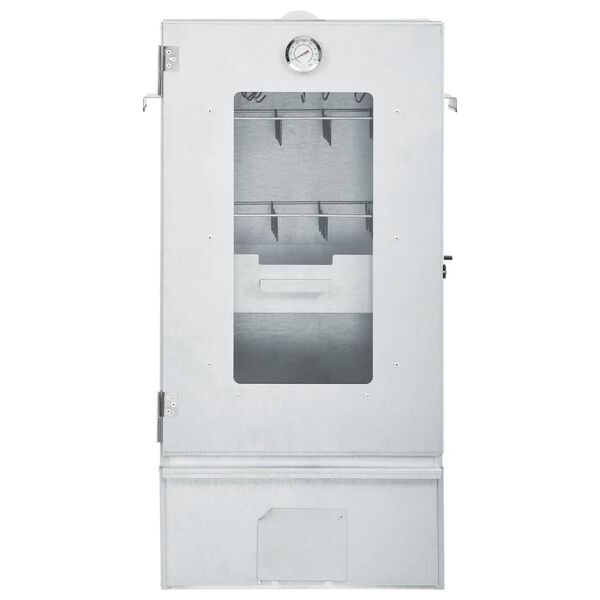 vidaXL Defumador BBQ c/ aparas madeira 44,5x29x110 cm aço galvanizado