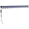 vidaXL Toldo retrátil automático 3x2,5 m azul e branco