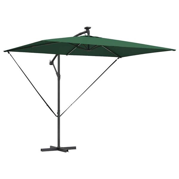 vidaXL Guarda-sol de Bananeira Cantilever Verde 294 x 200 x 254 cm