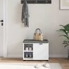 vidaXL Banco de Hall com almofada com porta Branco 60 x 38 x 46 cm