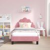 vidaXL Estrutura de Cama Infantil com Cabeceira Rosa 80 x 160 cm
