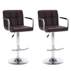 vidaXL Bancos de bar 2 pcs couro artificial castanho