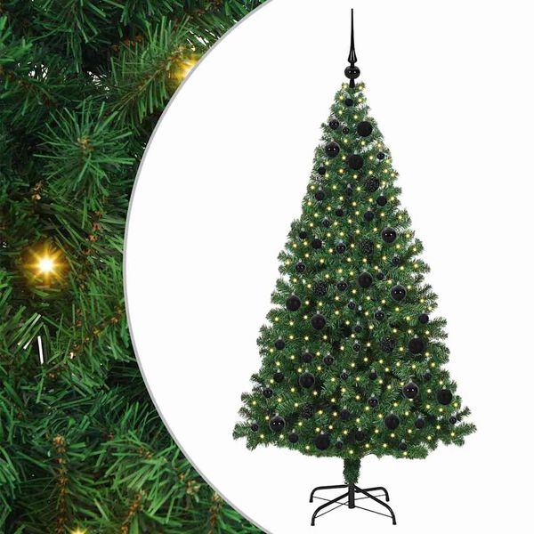 vidaXL &Aacute;rvore de Natal Artificial Verde 180 cm PVC, A&ccedil;o e Pl&aacute;stico