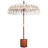 vidaXL Parasol Balin&ecirc;s com Base Creme e Marrom &Oslash; 180-190 cm