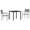 vidaXL Conjunto de Jantar para Jardim 3 unid. Cinzeto vime PE