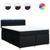 vidaXL Cama com molas/colch&atilde;o 160x200 cm tecido preto