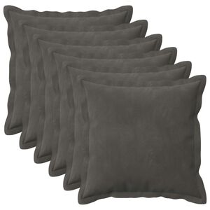vidaXL Capa almofada 6 pcs HOUTEN Cinzento-Escuro 30 x 30 cm Veludo