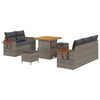 vidaXL Conjunto de Sof&aacute; de Jardim com almofada 10 pcs Cinzeto vime PE