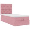 moldura de cama otomana vidaXL com colch&otilde;es rosa 100x200cm veludo