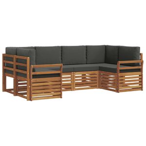 vidaXL Conjunto de Sof&aacute; Sectional 6 pcs Natural e Antracite
