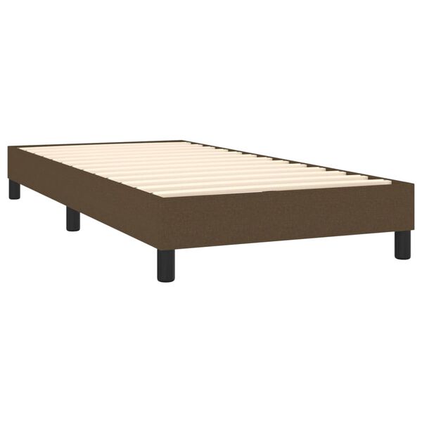 vidaXL Cama com molas/colch&atilde;o 90x200 cm tecido castanho-escuro