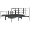 vidaXL Estrutura de cama com cabeceira e p&eacute;s 135x190 cm metal preto