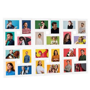 vidaXL Moldura para 24 (10x15 cm) fotografias MDF branco