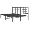 vidaXL Estrutura de cama com cabeceira 120x190 cm metal preto