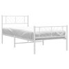 vidaXL Estrutura de cama com cabeceira e p&eacute;s 100x200 cm metal branco