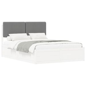 vidaXL Estrutura de Cama com Cabeceira Estofada Cinzento-claro