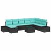 vidaXL Conjunto de Sof&aacute; de Jardim 9 unid. Preto vime PE