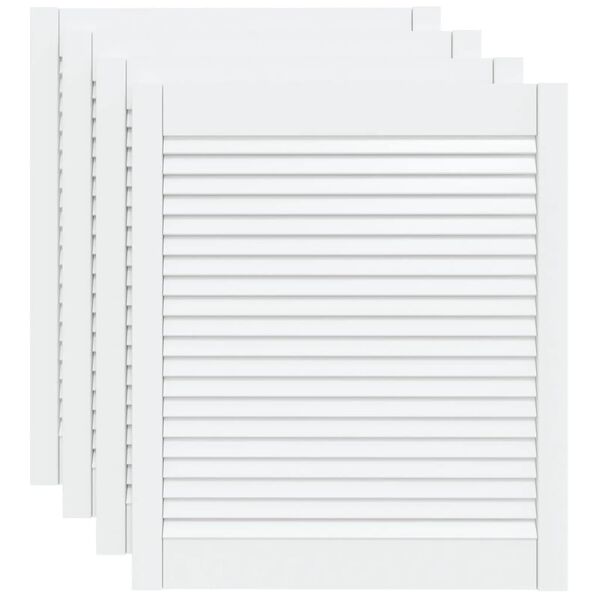 vidaXL Portas de arm&aacute;rio 4 pcs design de persiana pinho maci&ccedil;o branco