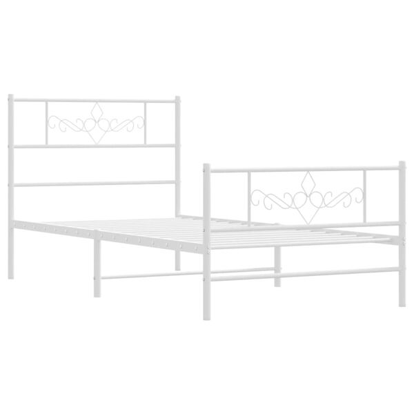 vidaXL Estrutura de cama com cabeceira e p&eacute;s 80x200 cm metal branco