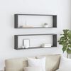 vidaXL Prateleiras parede forma de cubo 2pcs contr. 100x15x30 cm cinza