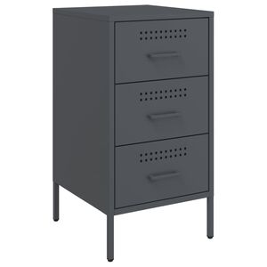 vidaXL Mesa de cabeceira 36x39x68 cm a&ccedil;o antracite