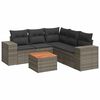 vidaXL 6 pcs conjunto sof&aacute;s de jardim com almofad&otilde;es vime cinzento