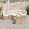 vidaXL Conjunto de Sof&aacute; de Jardim 9 pcs Bege Rattan Sint&eacute;tico