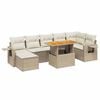 vidaXL 8 pcs conjunto de sof&aacute;s p/ jardim com almofad&otilde;es vime PE bege