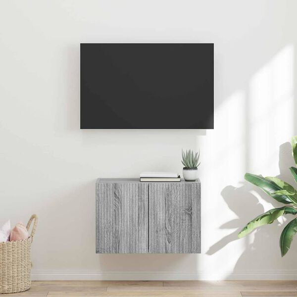 vidaXL Arm&aacute;rio de TV de Parede Cinza Sonoma 59,5 x 31 x 40 cm