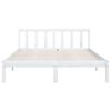 vidaXL Estrutura de cama casal 135x190 cm pinho maci&ccedil;o branco
