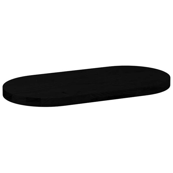vidaXL Tampo de mesa 80x40x4 cm carvalho maci&ccedil;a oval castanho-escuro