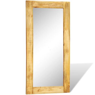 vidaXL Espelho de parede c/ estrutura de madeira maciça 120x60 cm