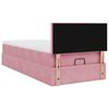 vidaXL Estrutura de cama otomana com colch&atilde;o 80x200 cm veludo rosa