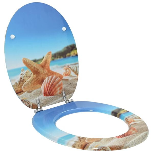 vidaXL Assento de Vaso Sanit&aacute;rio Azul Claro 44 x 38 cm Placa de MDF