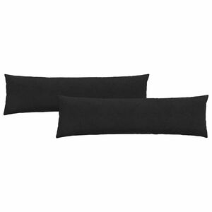 vidaXL Travesseiros de Sof&aacute; 2 pcs Preto 145 x 40 cm tecido