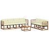 vidaXL Conjunto de Sof&aacute;s para Exterior 8 pcs Natural e Creme
