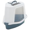 vidaXL Caixa de areia para gatos 56x40x40 cm PP branco e azul