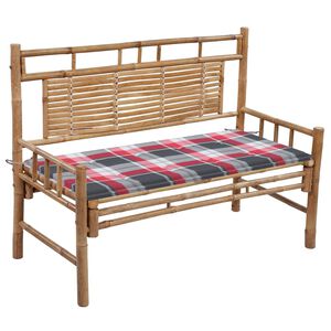 vidaXL Banco de jardim com almofad&atilde;o 120 cm bambu
