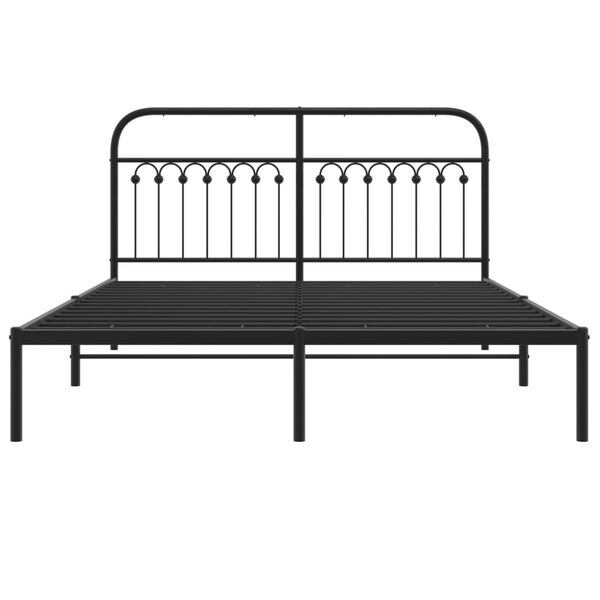 vidaXL Estrutura de cama com cabeceira 160x200 cm metal preto