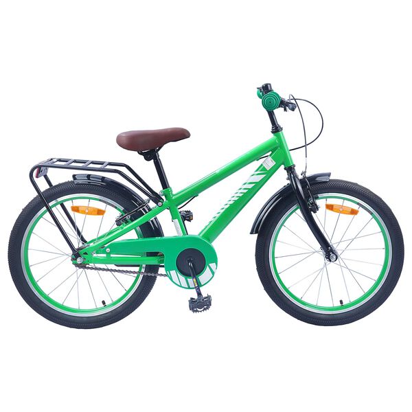 vidaXL Bicicleta Infantil 18 Polegadas para 5-7 anos Verde