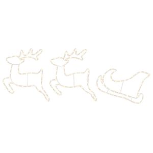 vidaXL Decora&ccedil;&atilde;o de Natal com Rena e Tren&oacute; LOVIISA 180 LED
