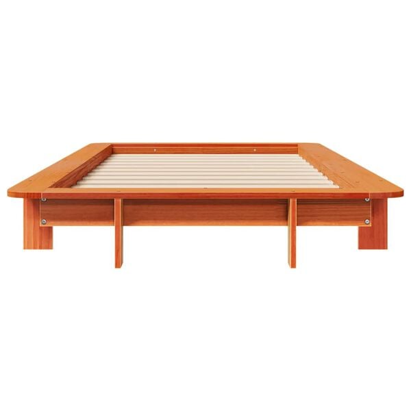vidaXL Cama sem colch&atilde;o 75x190 cm madeira de pinho maci&ccedil;a castanho-mel