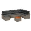 vidaXL Conjunto de Sof&aacute; de Jardim 9 unid. Cinzeto vime PE