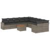 vidaXL 11 pcs conjunto sof&aacute;s de jardim c/ almofad&otilde;es vime PE cinzento
